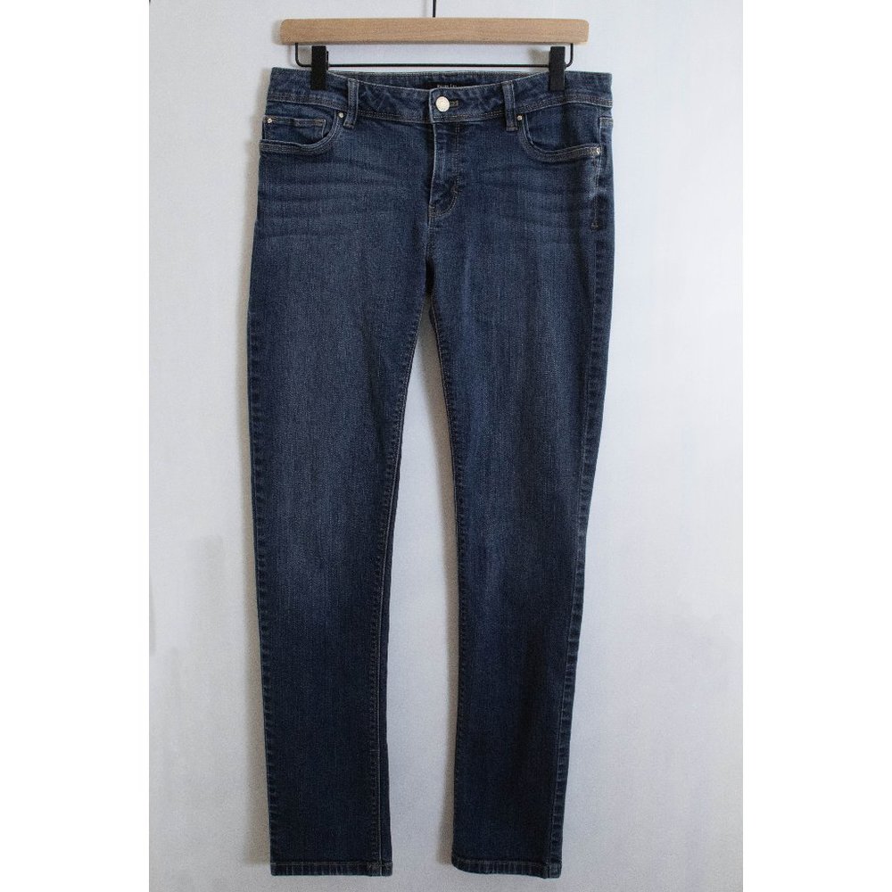 White House Black Market Slim Leg Stretch Jean with Rhinestone Rivets - 6